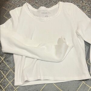 American Eagle White Long Sleeve Top size S